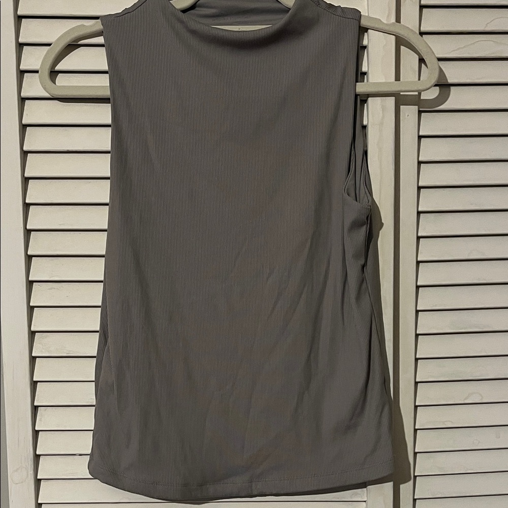Tahari Charcoal Sleeveless Muscle Tee